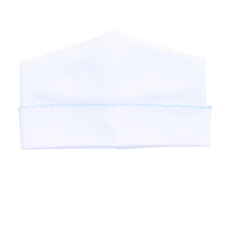 Magnolia Baby Essentials White/Light Blue Trim Hat