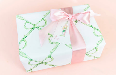 Simply Jessica Marie Bamboo Bows Christmas Watercolor Wrapping Paper