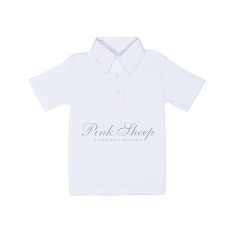 Lila + Hayes Griffin White Polo Top