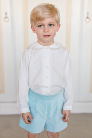Sal & Pimenta Madeline Blue Velvet Boys Shorts